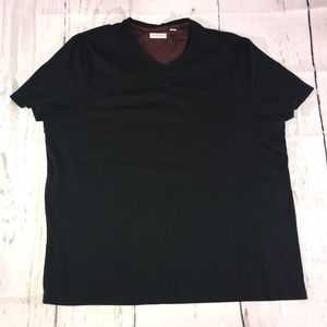 Black Singer + Sargent 100% Cotton V Neck T Shirt